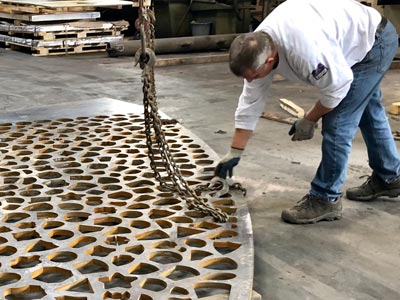 large waterjet cut part