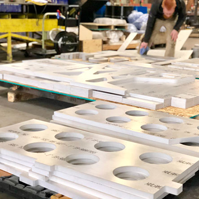Plates that have been waterjet cut